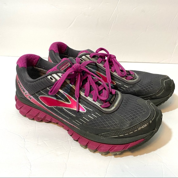 Brooks Ghost Running Shoes Grey Magenta Size 8